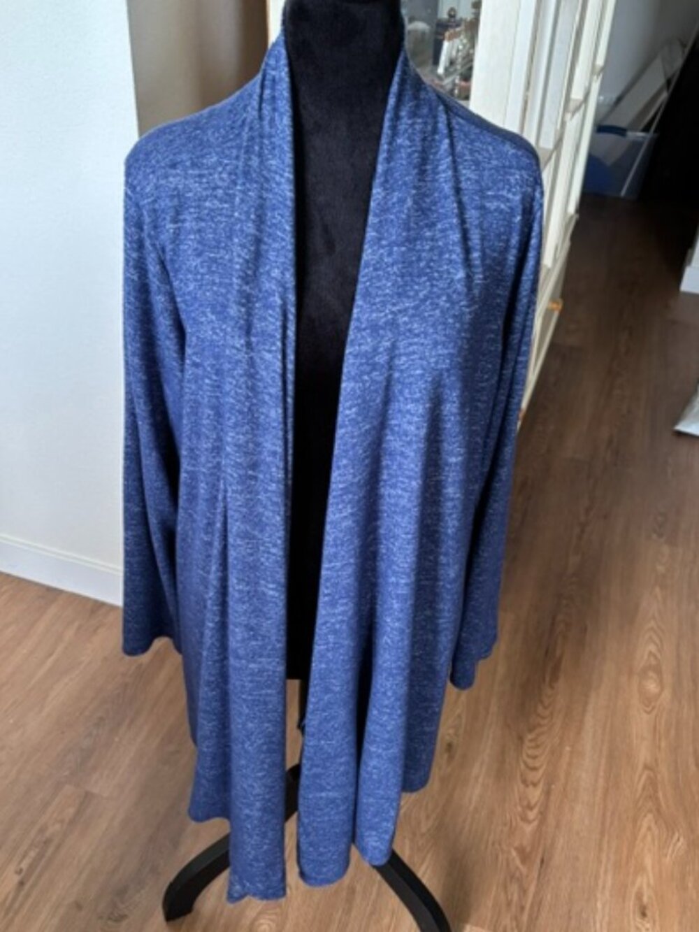 Philosophy Heathered Navy Blue Open Cardigan EUC 2X